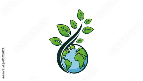 Globe with Leaves Growing Out.