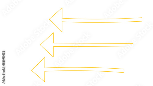 Yellow arrow icon indicator forward arrow sign on white