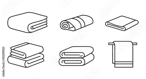 Towels in Various Folds and Positions.