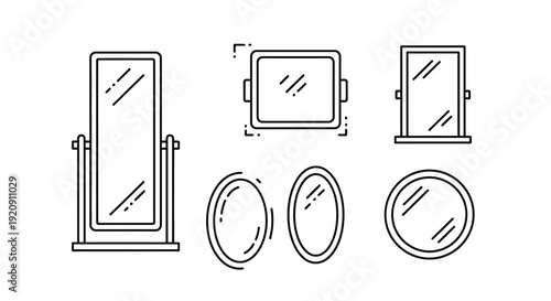 Collection of Various Mirrors and Reflections.