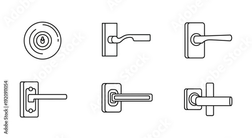 Various Door Handles and Lock Mechanisms.