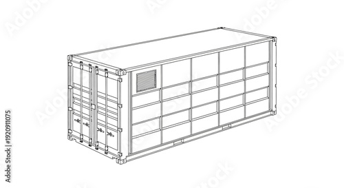 Shipping Container with Metal Frame and Doors.
