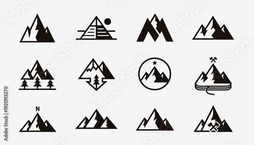 Abstract Peak Mountain Icon Collection