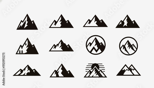 Clean Line Mountain Logo Collection