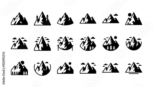 Mountain Silhouette Icon Pack