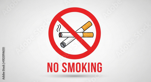 No smoking sign with crossed cigarettes on white background
