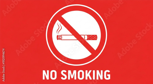 No smoking sign with red background and white symbol