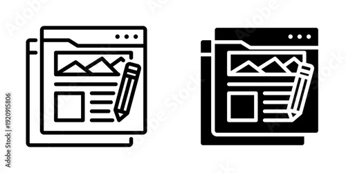 Blogging icon, element icon for design branding, print, and digital media