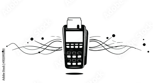 mobile payment terminal with abstract lines