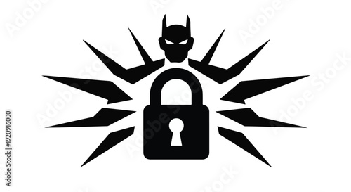 hacker security threat padlock icon