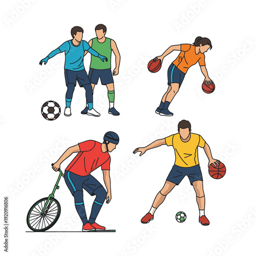 Young Men Playing Sports
