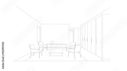 Modern Dining Room Sketch