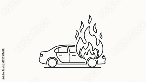 Burning Car Icon