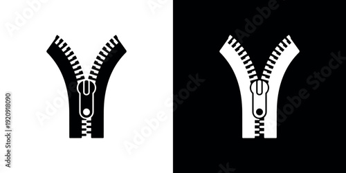 Black and White Zipper in Two Color Variations two-tone