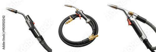 Tableau sur toile Set of Professional Industrial MIG Welding Torches and Hoses PNG