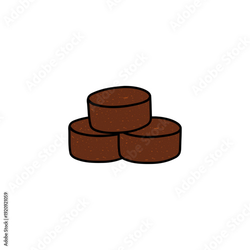 three brown sugar, palm sugar vector illustration