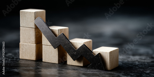 Economic recession indicators analyzed in business environment with graphical content showing downward trends