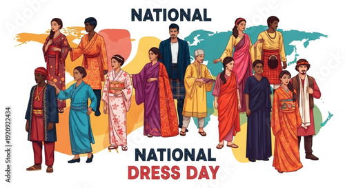 People in traditional clothing celebrate national dress day globally
