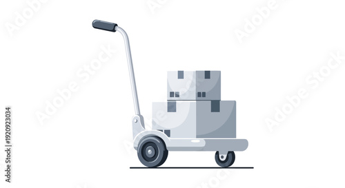Logistic Push Trolley Hand Truck Tool For Moving Stacks Of Cardboard Box Packages In Warehouse