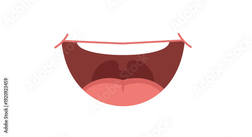 Open Mouth Vector Illustration, Cartoon Style Graphic for Communication, Expression, and Design