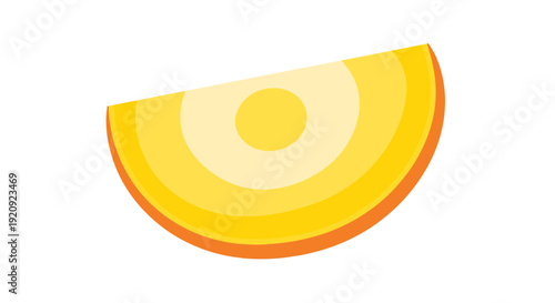 Orange slice illustration, vector style graphic, food design element for healthy eating.
