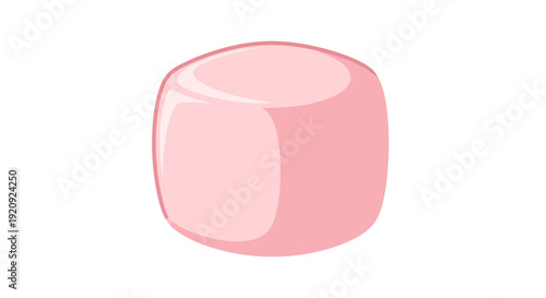 Pink marshmallow cube image, photography, sweet treat, dessert, isolated, studio shot, food concept