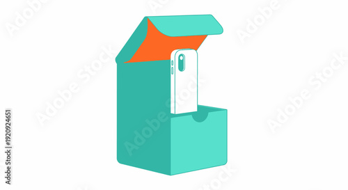 Mobile device delivery and unboxing service illustration