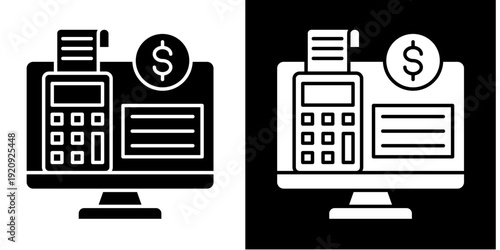 Pos Terminal  Icon Set White Glyph Style Collection

