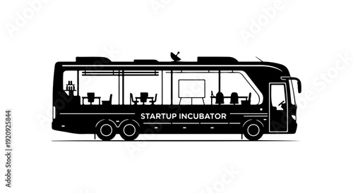 Startup Incubator Bus Vector Illustration