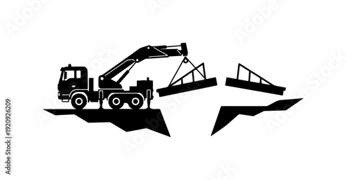 Heavy Equipment Crane Loading Boat