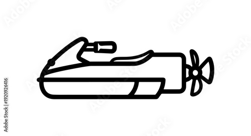 Jet Ski or Personal Watercraft Vector Icon