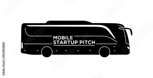 Mobile Startup Pitch Bus Vector Illustration