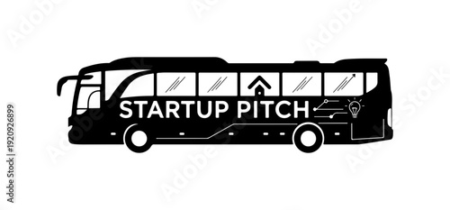 Startup Pitch Bus Vector Illustration