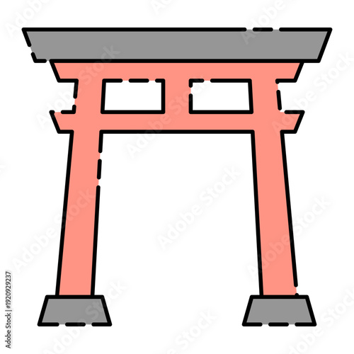 おしゃれな鳥居のイラストベクター素材