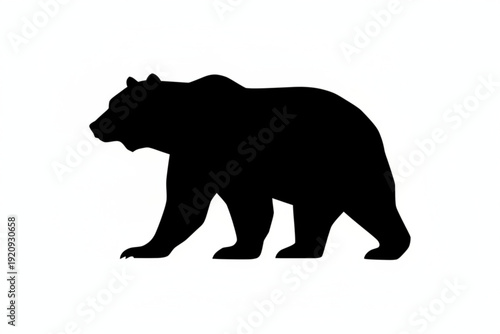 Silhouette of a Grizzly Bear: A striking silhouette of a powerful grizzly bear in profile, set against a backdrop, conveys strength, wilderness, and the raw beauty of the natural world.