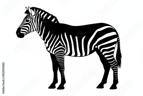 Zebra in the Wild: A striking zebra stands proudly, its iconic black and white stripes a testament to the wonders of wildlife. this image is simple but beautiful, embodying nature's artistry.