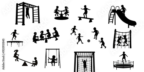playground silhouette on white background