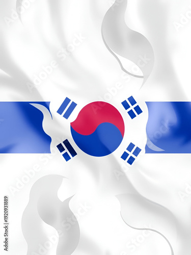 South Korean flag, abstract, digital art