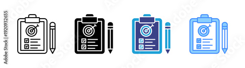 Plan icon set multiple style collection