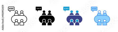 Meeting icon set multiple style collection