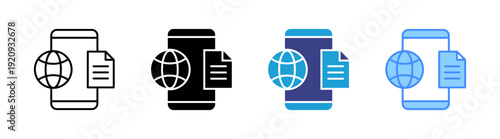 Online icon set multiple style collection