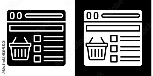 Ecommerce  Icon Set White Glyph Style Collection