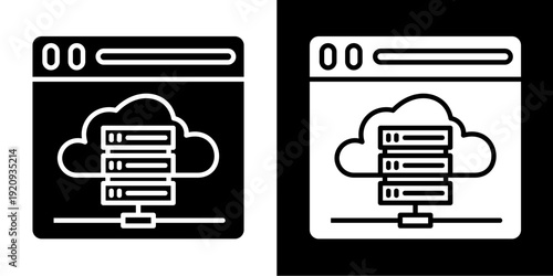 Cloud  Icon Set White Glyph Style Collection