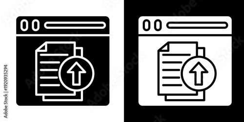 Upload  Icon Set White Glyph Style Collection