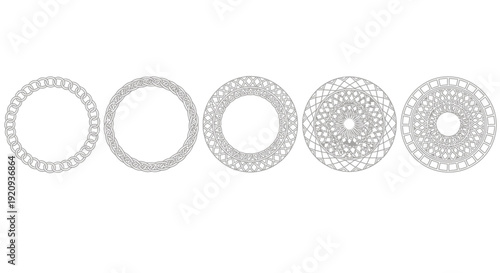 Collection of Intricate Vector Circle Frames and Decorative Geometric Patterns