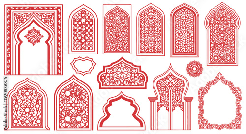 Collection of Intricate Islamic Geometric Patterns for Archways and