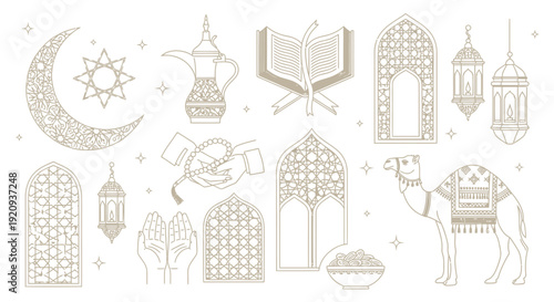 Elegant Islamic Geometric Vector Art Collection for Ramadan and Eid Celebrations