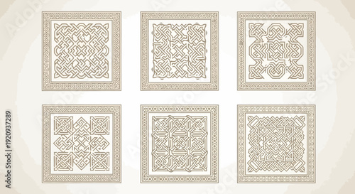 Elegant Islamic Geometric Patterns Set: Intricate Designs for Backgrounds and Decor