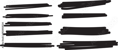 Hand drawn outline sketch wave brush mark elements, organic ocean surge symbols, professional vector illustration. hand-drawn decorative stroke symbols, minimalist sea flow and tide design
