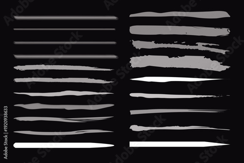 Dynamic sketch water wave icons, artistic brush texture symbols, functional interface design elements. Underline stroke marker felt pen scribbles doodle line collection.
